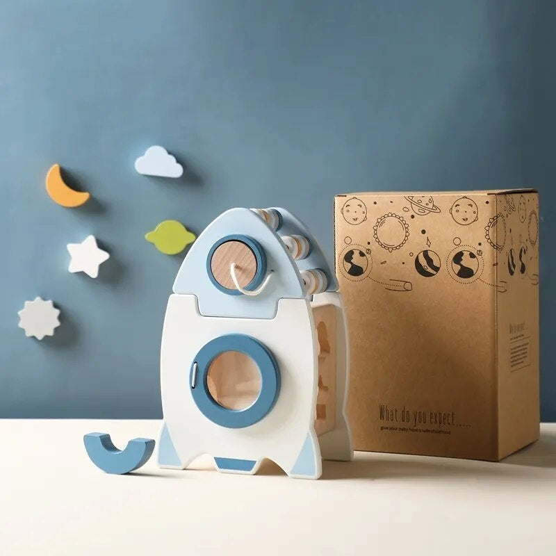 Wooden Rocket Toy Blocks (3+ Years)