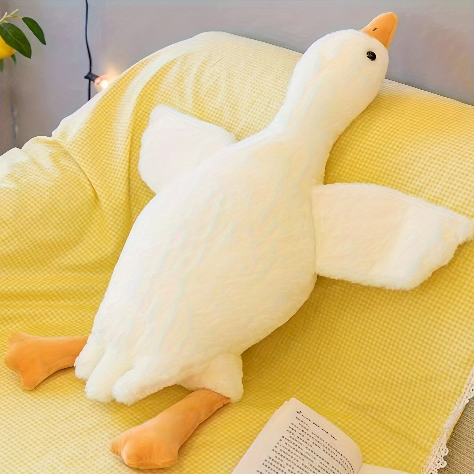 Soft White Duck Plush Toy – Swan Goose Stuffed Animal & Fluffy Floor Mat for Kids’ Room and Home Décor (0-3 years)