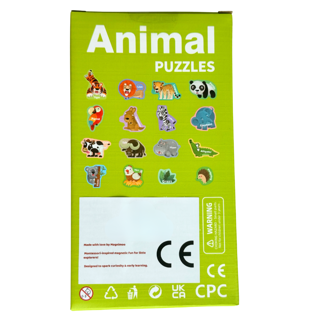 Magnetic Animal Puzzle Set for Kids – Educational Montessori Learning Toys (3+ years)