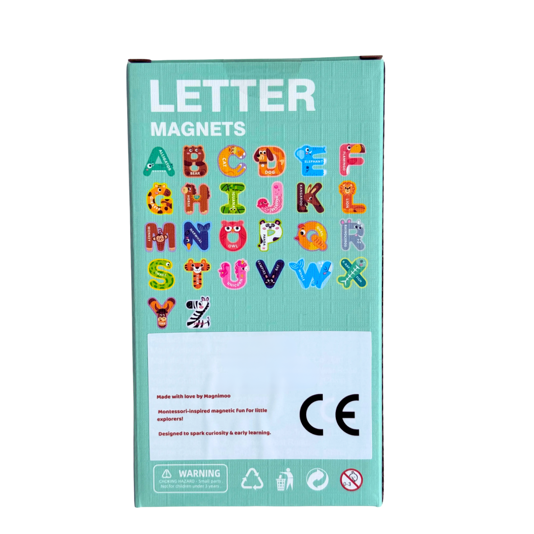 Animal Alphabet Letter Magnets for Kids – Educational Magnetic Letters for Fridge, Board & Classroom Learning (3+ years)