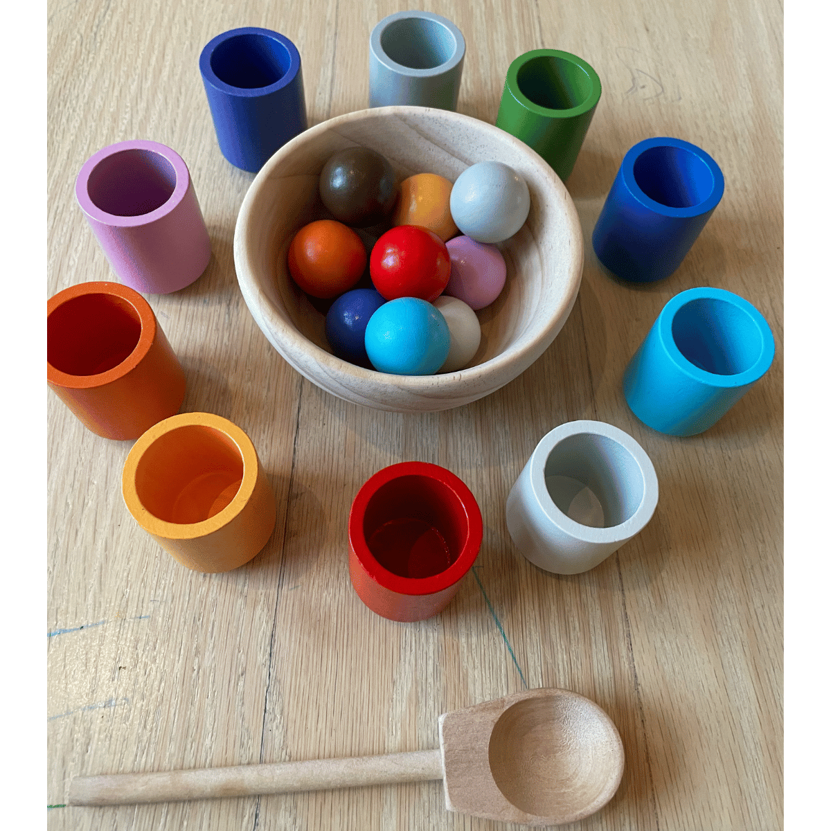 Wooden Color Sorting Toy – Montessori-Inspired Educational Game for Toddlers | Sensory & Fine Motor Skills Learning (3+ years)