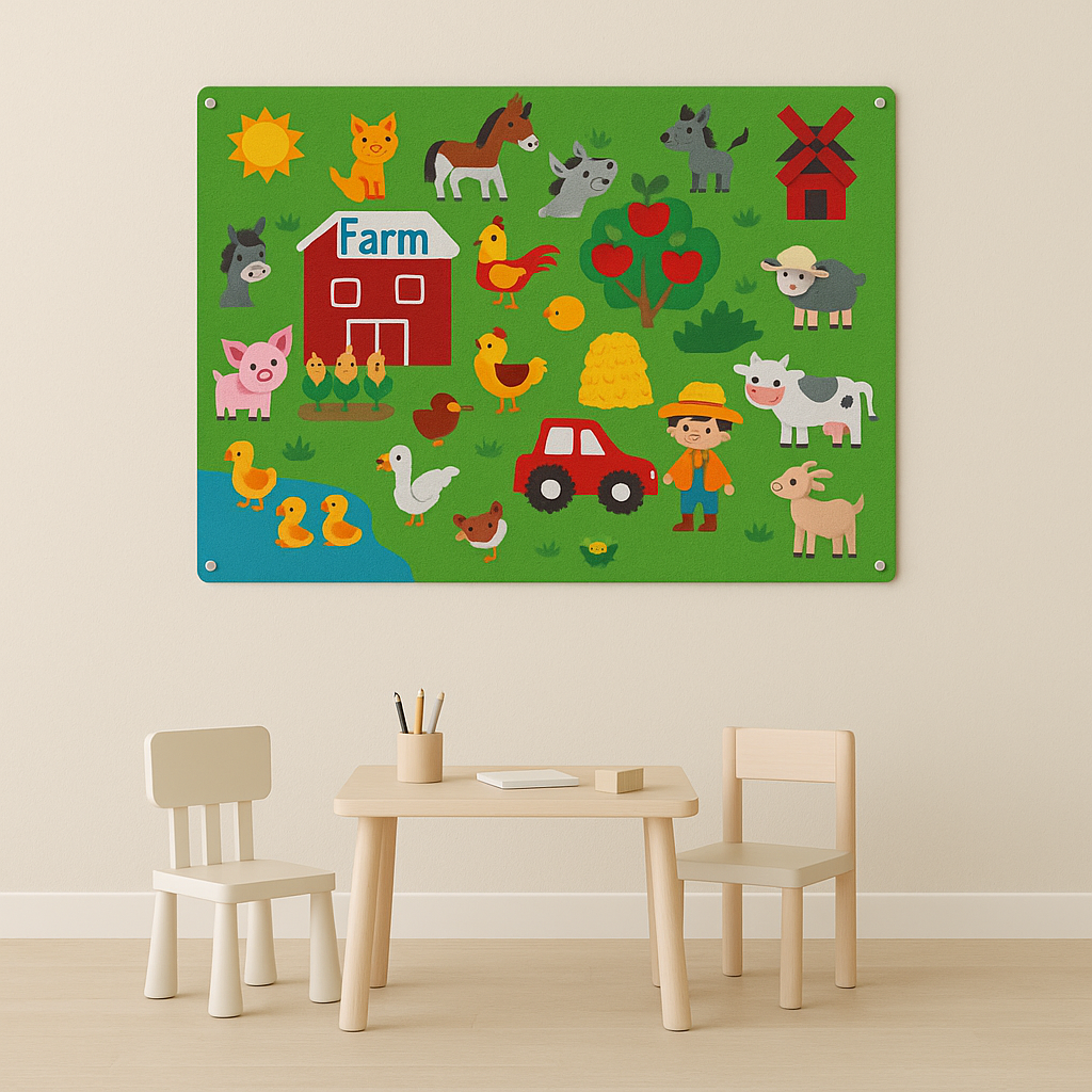 Interactive Felt Board for Toddlers – Endless Fun with Reusable Shapes & Learning