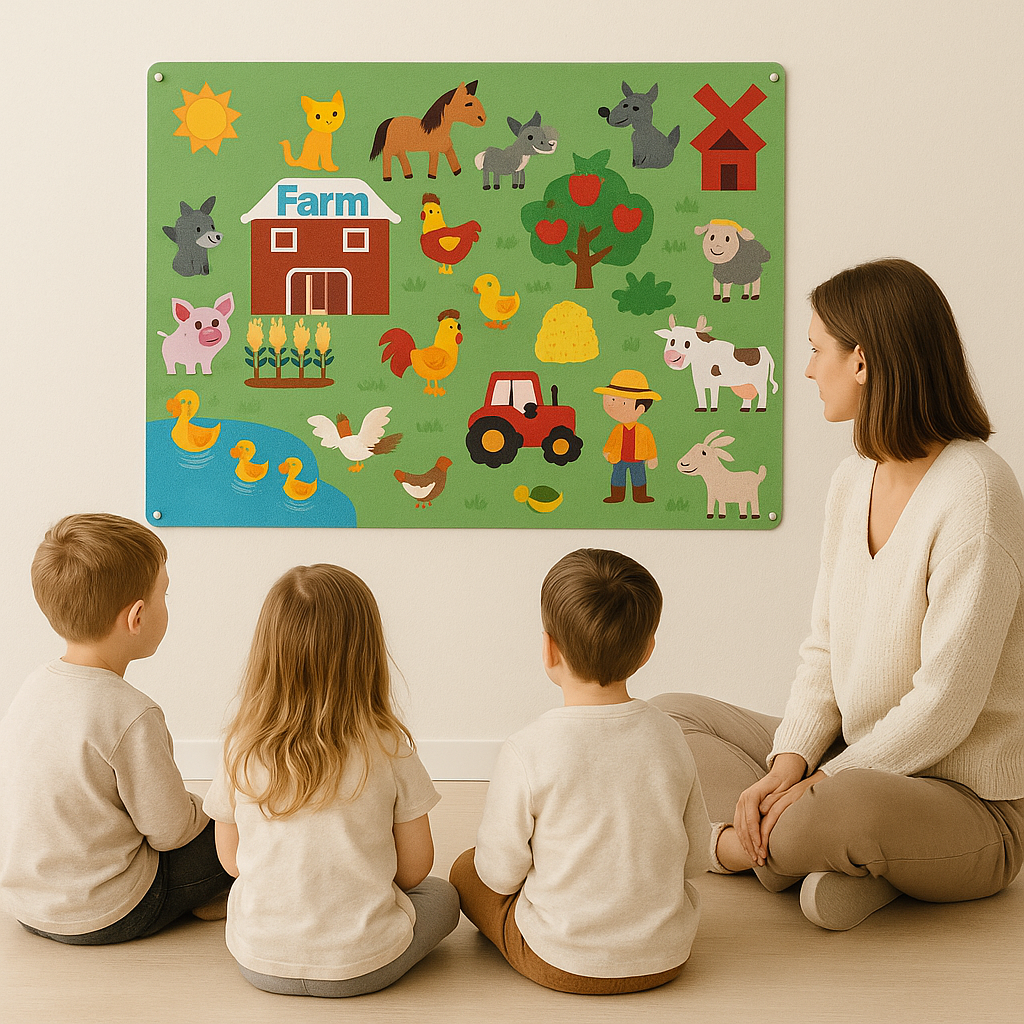 Interactive Felt Board for Toddlers – Endless Fun with Reusable Shapes & Learning