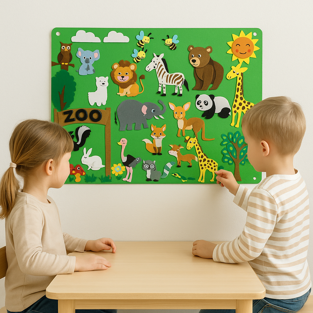 Interactive Felt Board for Toddlers – Endless Fun with Reusable Shapes & Learning