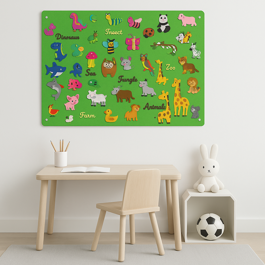 Interactive Felt Board for Toddlers – Endless Fun with Reusable Shapes & Learning