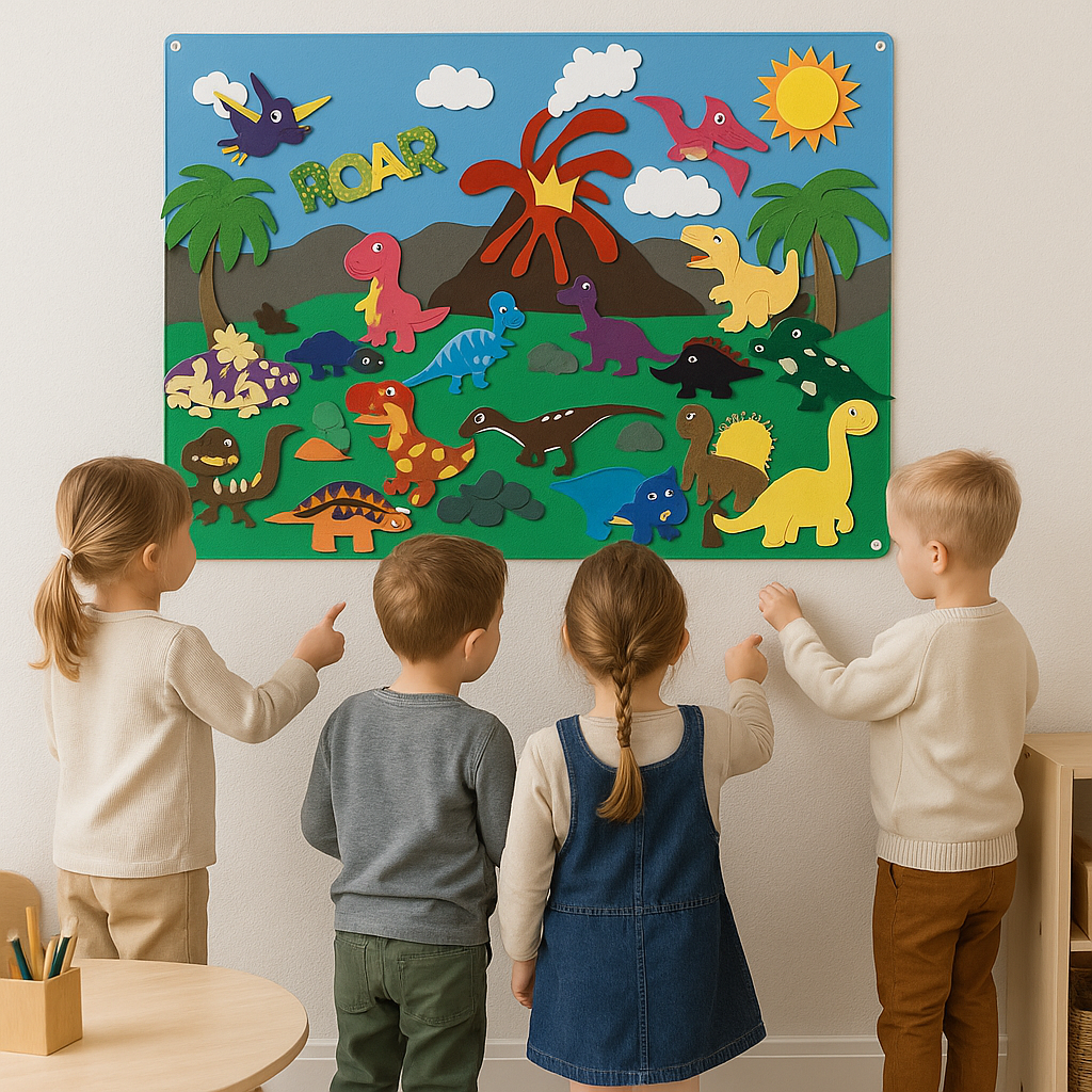 Interactive Felt Board for Toddlers – Endless Fun with Reusable Shapes & Learning