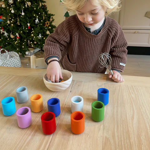 Wooden Color Sorting Toy – Montessori-Inspired Educational Game for Toddlers | Sensory & Fine Motor Skills Learning (3+ years)
