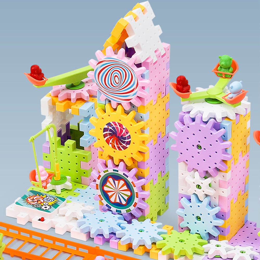 Montessori Gear Building Set – Creative Construction Toy with Rotating Power (3+ years)