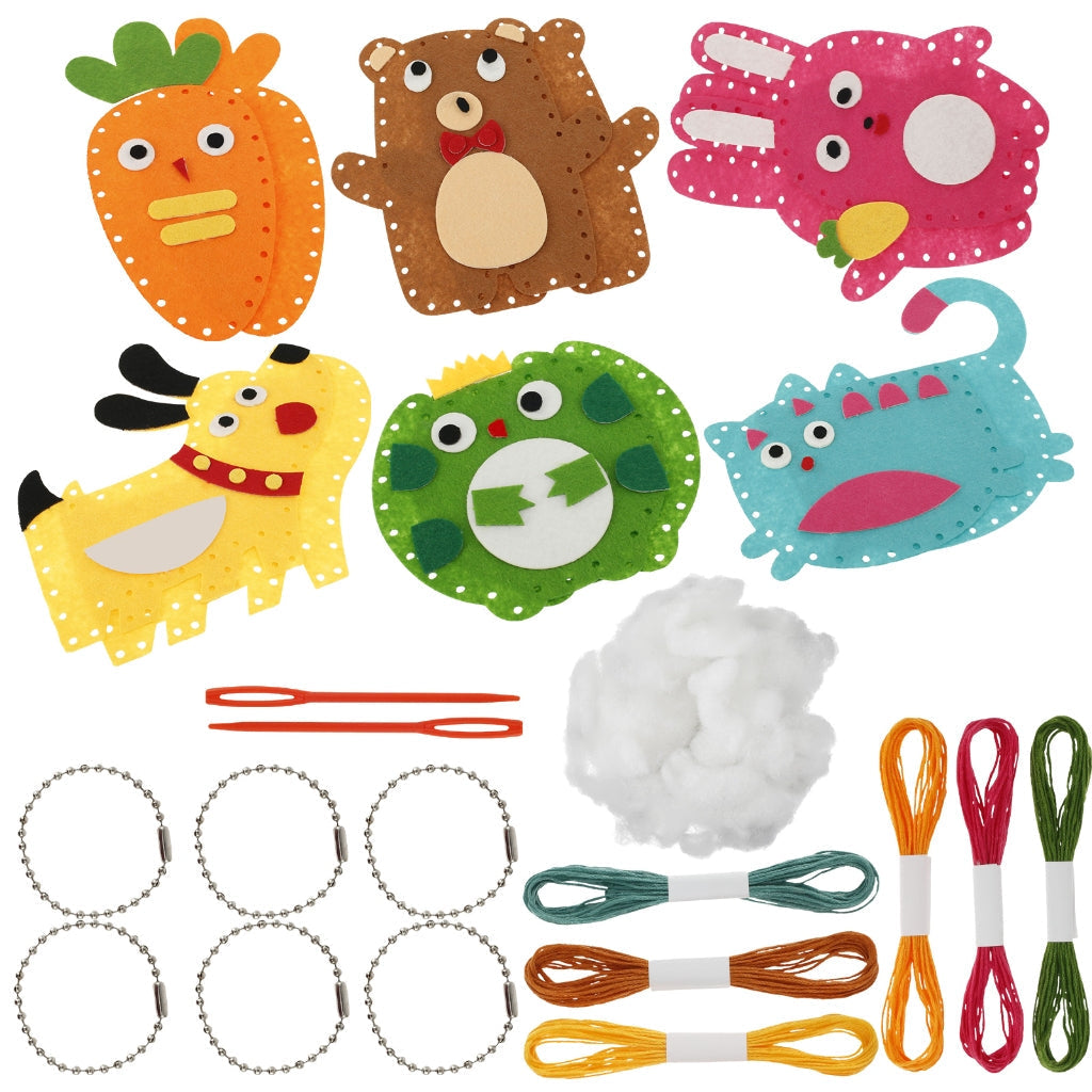 Safe Felt Animal Sewing Kit for Kids – DIY Handicraft Set with Materials (7+ years)