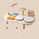 Wooden Musical Activity Table for Toddlers – Educational Instrument Set with Xylophone, Drums, Cymbals, Bells & Rattles (3+ years)