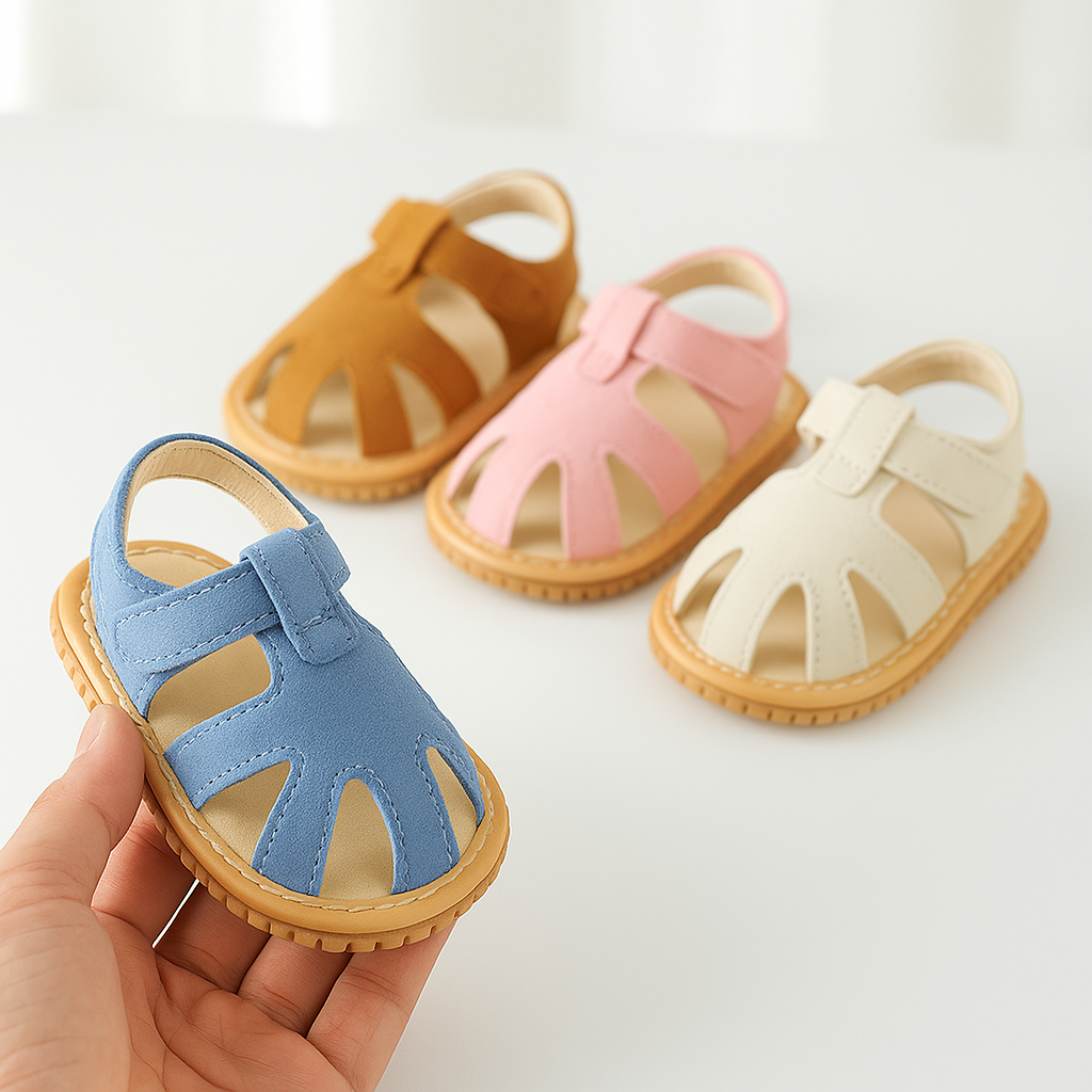 Soft Baby Walking Sandals – Non-Slip Open-Toe Summer Shoes for First Walkers (6–18 Months)