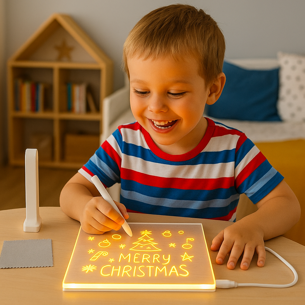 Glowing LED Drawing Board for Kids – Creative Light-Up Writing & Doodle Pad (5+ years)
