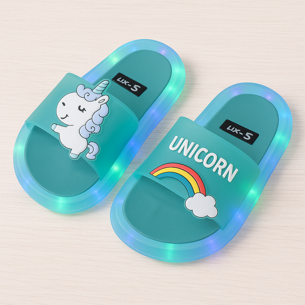 Kids Light-Up Unicorn Slippers – Soft LED Indoor Shoes (1–8 years)