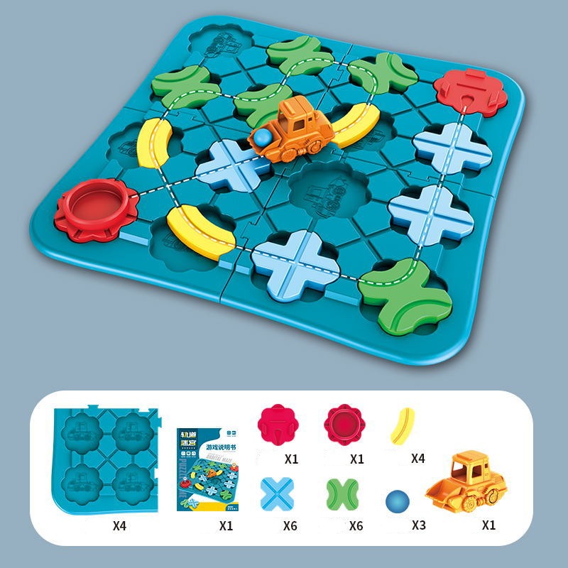 Creative Learning Playset for Kids - Montessori Inspired Maze & Track Building Toy (1-5 years)