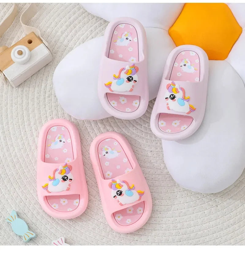 Unicorn Summer Slippers for Kids – Soft Cartoon Slides for Indoor & Outdoor Use (1-6 years)