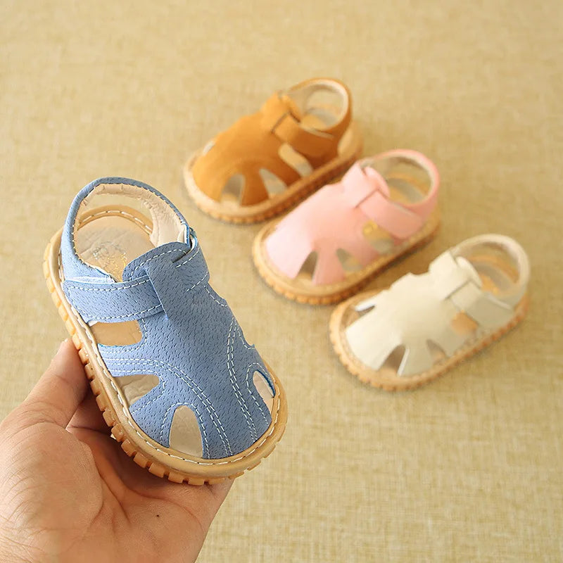 Soft Baby Walking Sandals – Non-Slip Open-Toe Summer Shoes for First Walkers (6–18 Months)