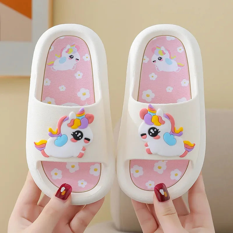Unicorn Summer Slippers for Kids – Soft Cartoon Slides for Indoor & Outdoor Use (1-6 years)