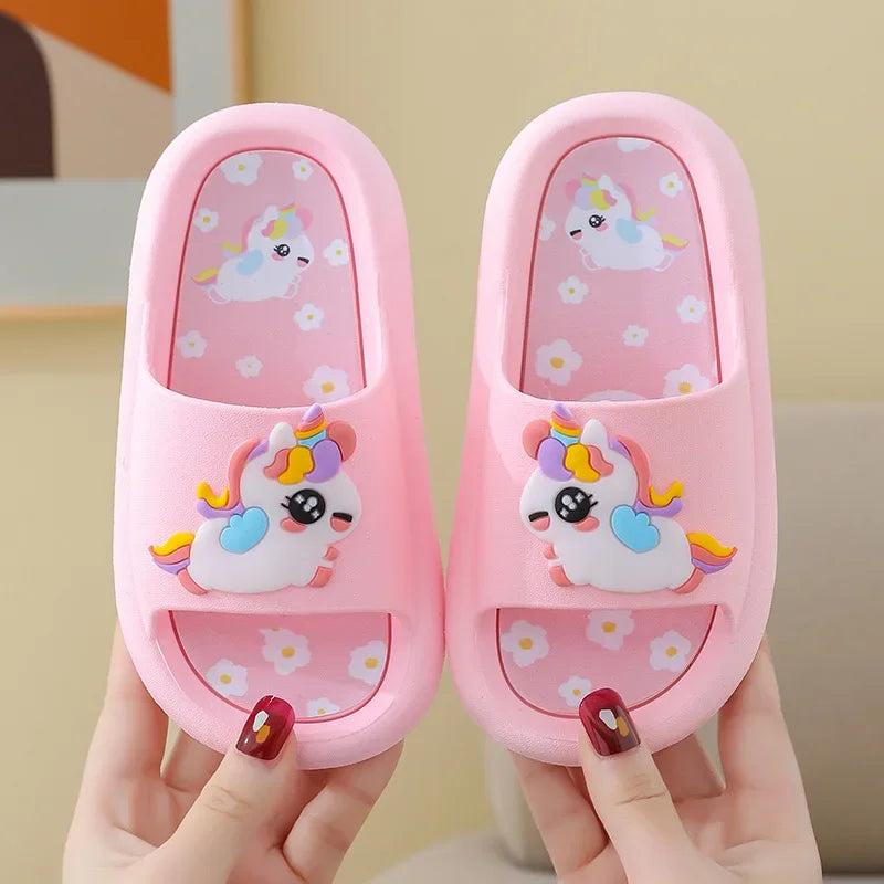 Unicorn Summer Slippers for Kids – Soft Cartoon Slides for Indoor & Outdoor Use (1-6 years)