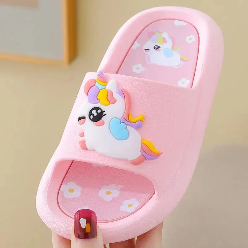 Unicorn Summer Slippers for Kids – Soft Cartoon Slides for Indoor & Outdoor Use (1-6 years)