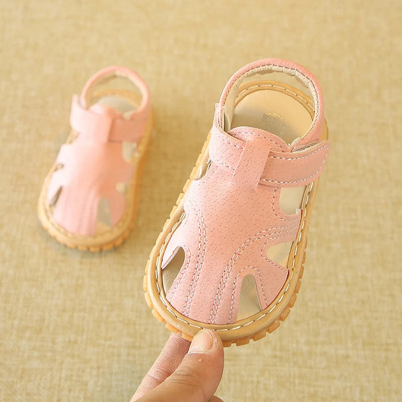 Soft Baby Walking Sandals – Non-Slip Open-Toe Summer Shoes for First Walkers (6–18 Months)