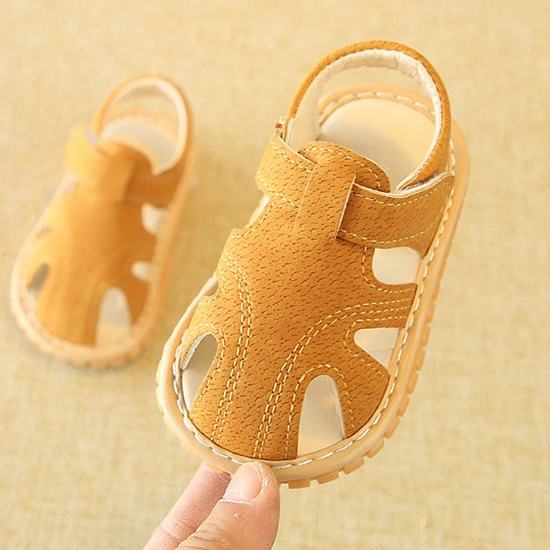 Soft Baby Walking Sandals – Non-Slip Open-Toe Summer Shoes for First Walkers (6–18 Months)