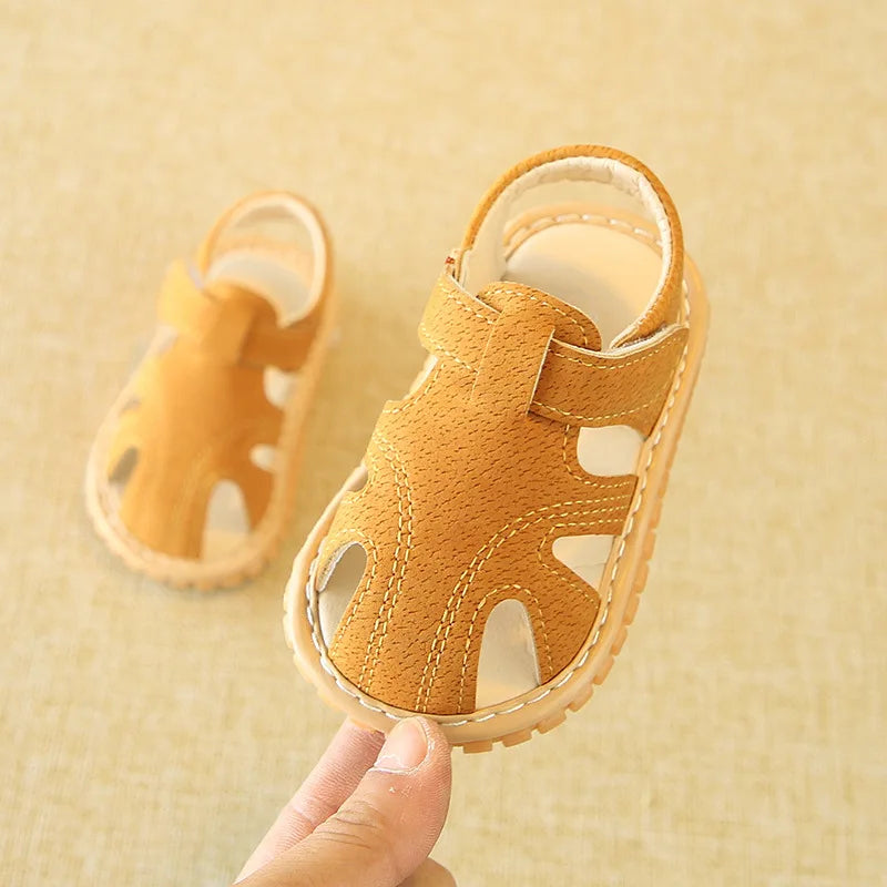 Soft Baby Walking Sandals – Non-Slip Open-Toe Summer Shoes for First Walkers (6–18 Months)