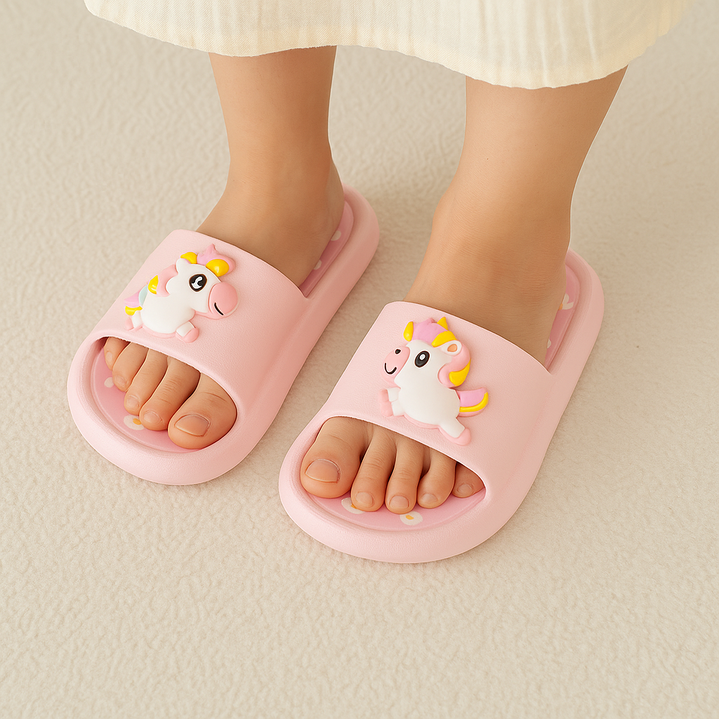 Unicorn Summer Slippers for Kids – Soft Cartoon Slides for Indoor & Outdoor Use (1-6 years)