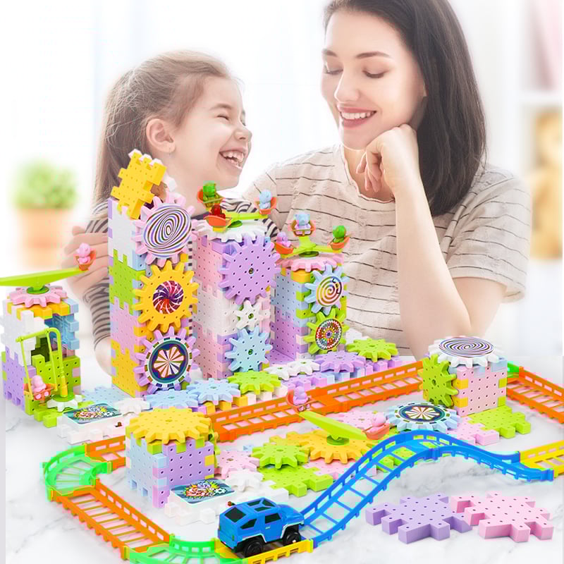 Montessori Gear Building Set – Creative Construction Toy with Rotating Power (3+ years)