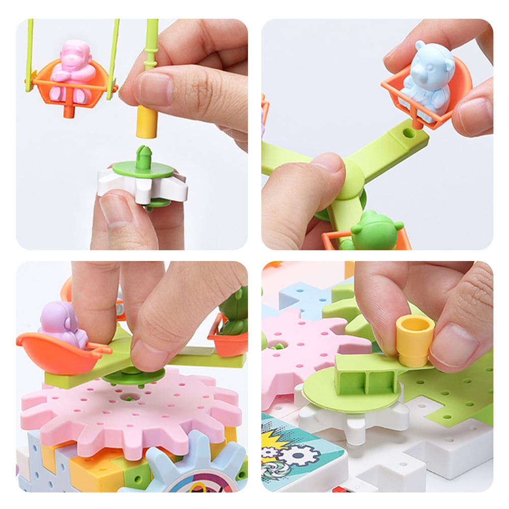 Montessori Gear Building Set – Creative Construction Toy with Rotating Power (3+ years)