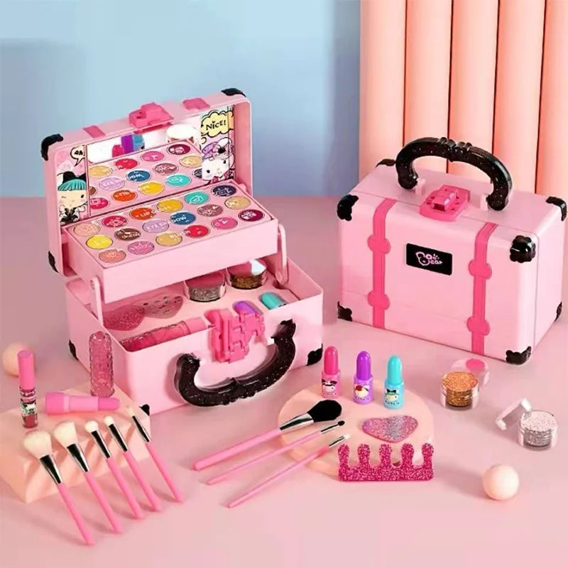 Kids Makeup Set – Glamorous Pretend Play Kit with Brushes, Lip Gloss & Accessories (7+ years)