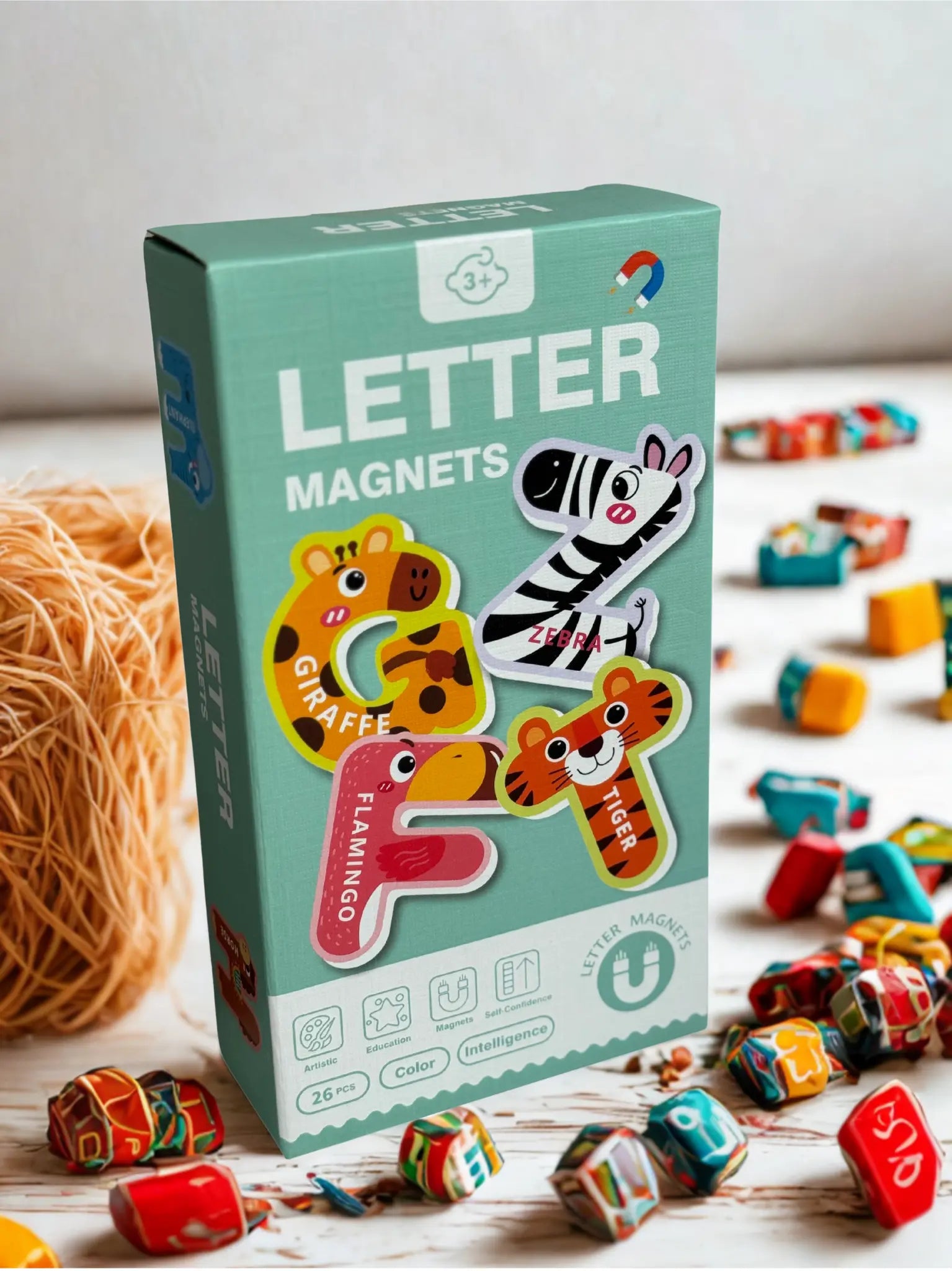 Animal Alphabet Letter Magnets for Kids – Educational Magnetic Letters for Fridge, Board & Classroom Learning (3+ years)