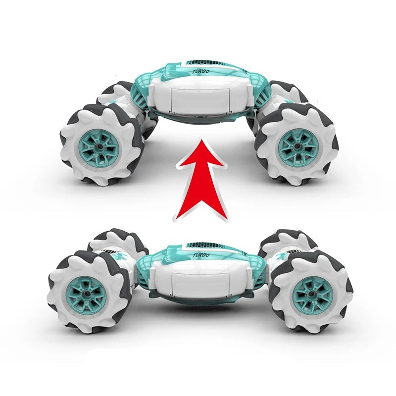 Deformable toy vehicle witharticulated joints on a white background